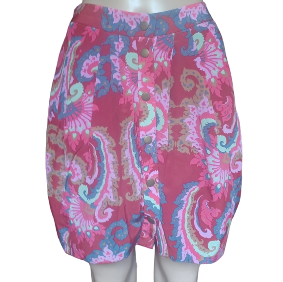 Tibi New York Womens Silk Skirt With Pockets Multicolor Button Down Size Small - Picture 2 of 8